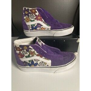 Vans Off The Wall Glitter Daisies Purple Sneakers (Women's Size 7.5/M 6) Shoes